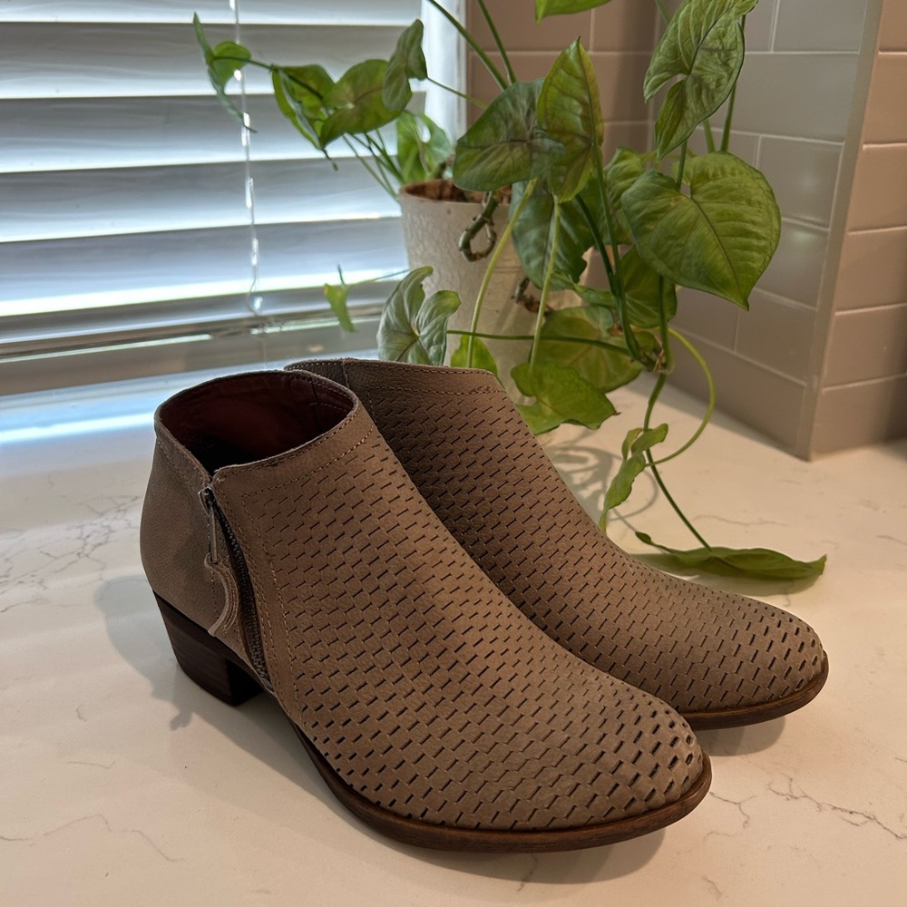 Lucky Brand Taupe Perforated Women’s Boots